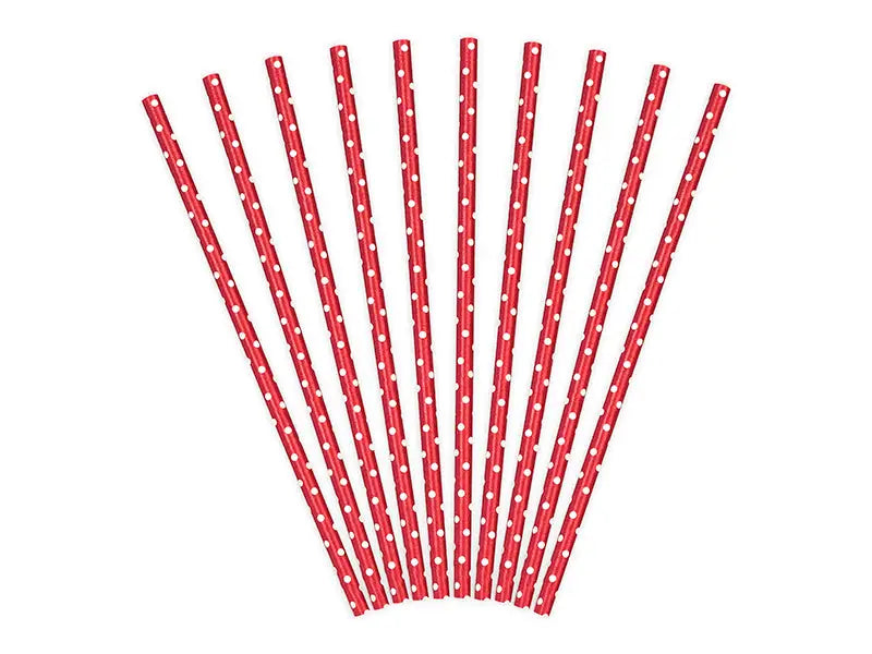 Paper Straws red 19.5cm (1 pkt / 10 pc.)