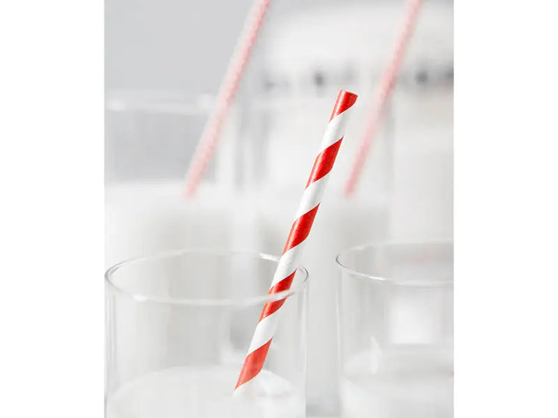 Paper Straws red 19.5cm (1 pkt / 10 pc.)