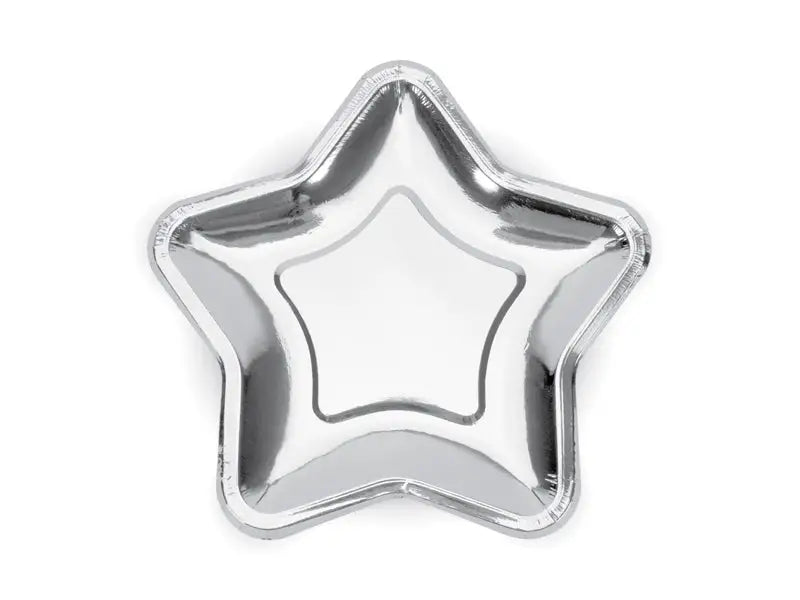 Pappers tallrikar Star silver 18 cm 6-pack