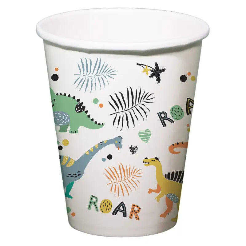 Pappersmug - Dino Roars - 250 ml - 6 stycken - Pappersmuggar