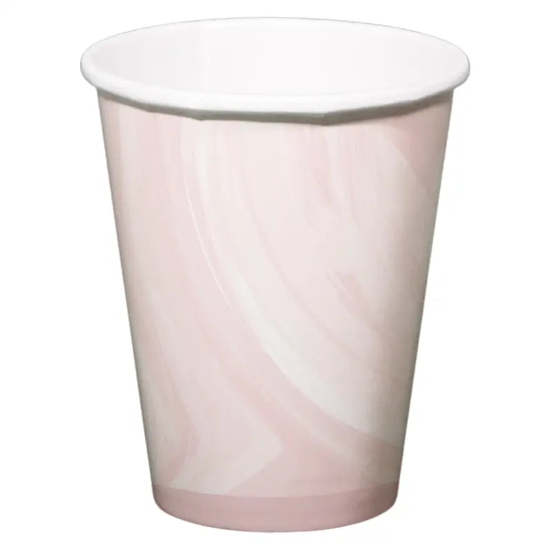 Pappersmug - Marmor Rosa - 250 ml - 6 stycken - Pappersmuggar