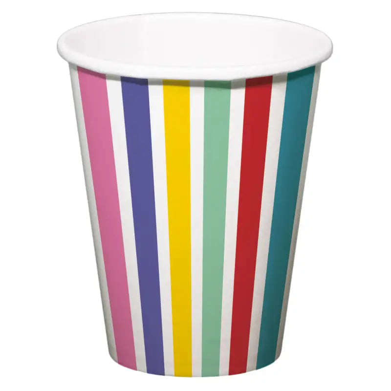 Pappersmug - Ränder Color Pop - 250 ml - 6 stycken - Pappersmuggar