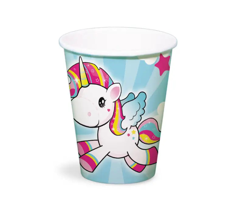 Pappersmug - Unicorn - 250 ml - 8 stycken - Pappersmuggar