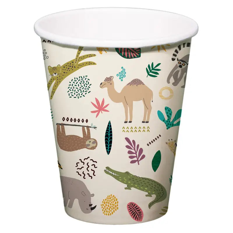 Pappersmug - Zoo Party - 250 ml - 6 stycken - Pappersmuggar