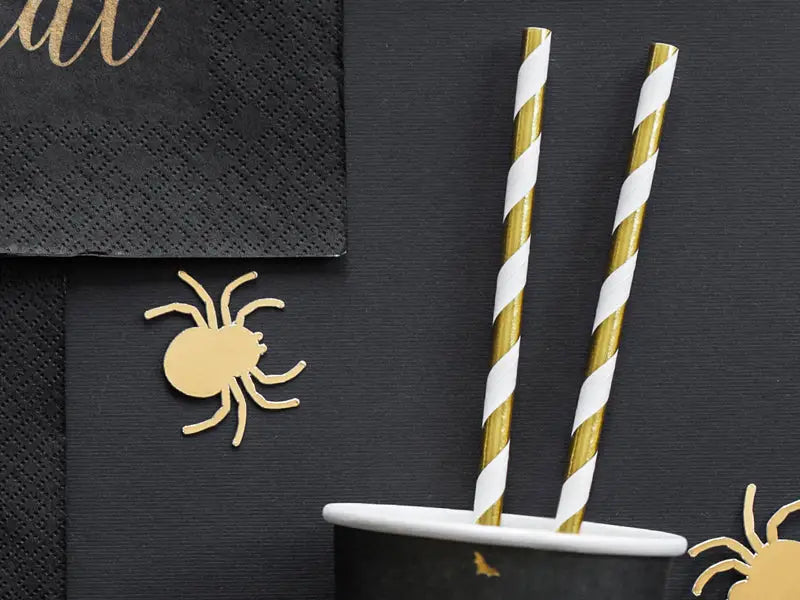 Paper Straws gold 19.5cm (1 pkt / 10 pc.)