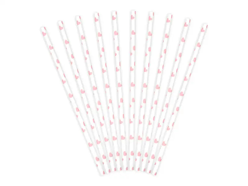 Paper Straws light pink 19.5cm (1 pkt / 10 pc.)