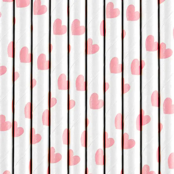 Paper Straws light pink 19.5cm (1 pkt / 10 pc.)