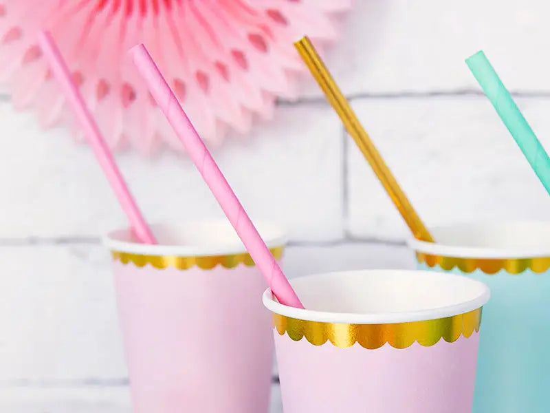 Paper Straws light pink 19.5cm (1 pkt / 10 pc.)