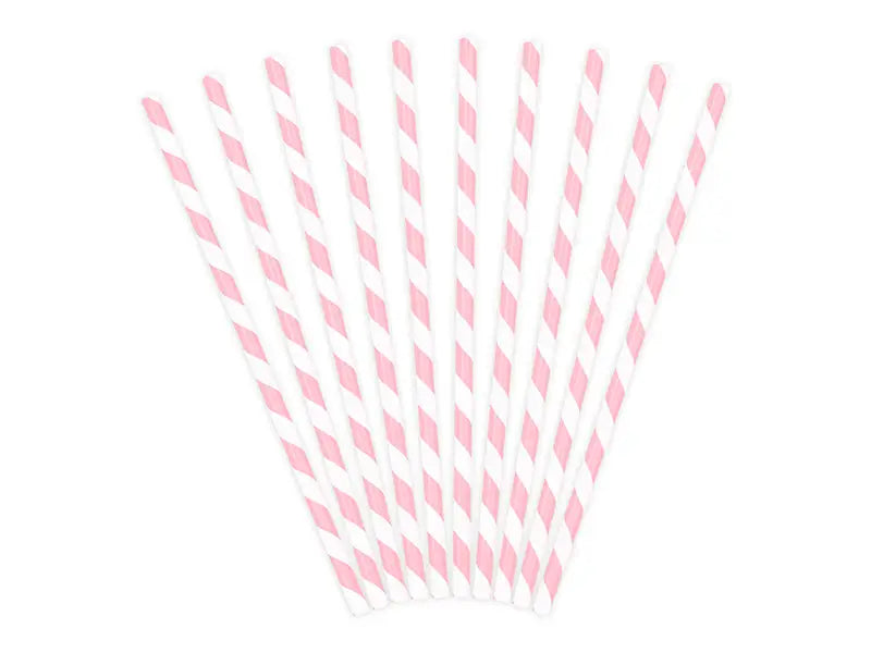 Paper Straws light pink 19.5cm (1 pkt / 10 pc.)