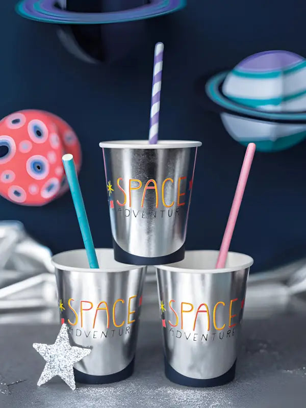 Paper Straws light pink 19.5cm (1 pkt / 10 pc.)