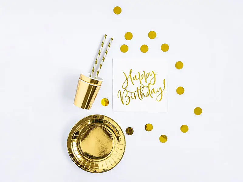 Party decorations set - Birthday gold (1 pkt / 60 pc.)