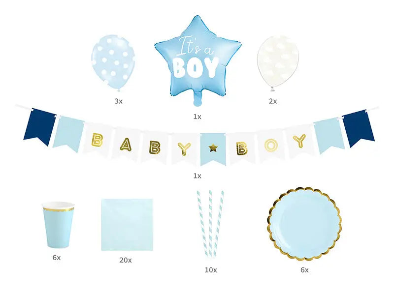 Party decorations set - It’s a boy (1 pkt / 49 pc.)