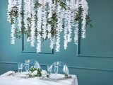 Party curtain - Blommor vit