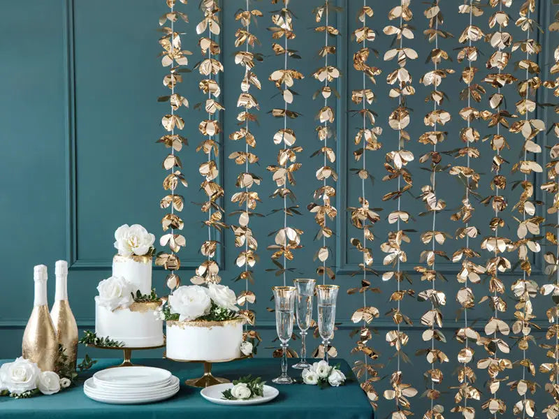 Party curtain - Flowers guld