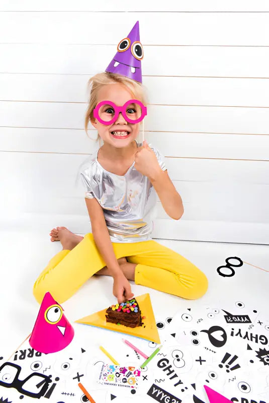 Partyhattar Monster mix 16 cm 6-pack