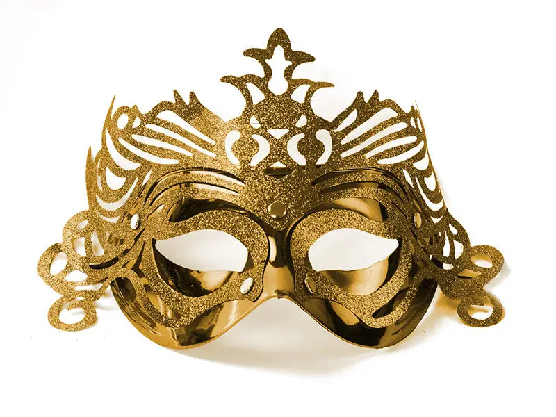 Partymask med Ornament Guld