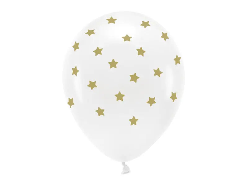 Pastell Eco Ballonger 33 cm Stjärnor vit