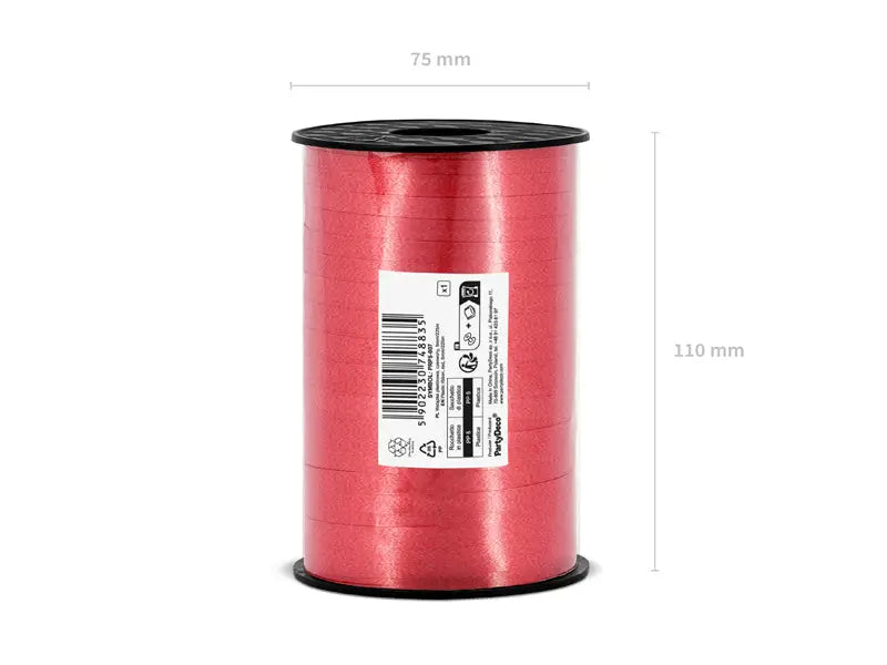 Plastic ribbon red 5mm/225m