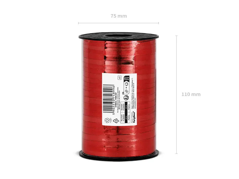 Plastic ribbon red 5mm/225m