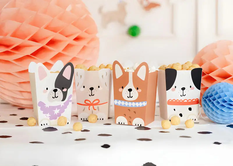 Popcornlådor med Hundmotiv 6-pack