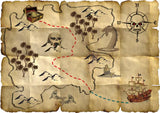 Red Pirate Treasure Map - 4 stycken - Annan Dekoration