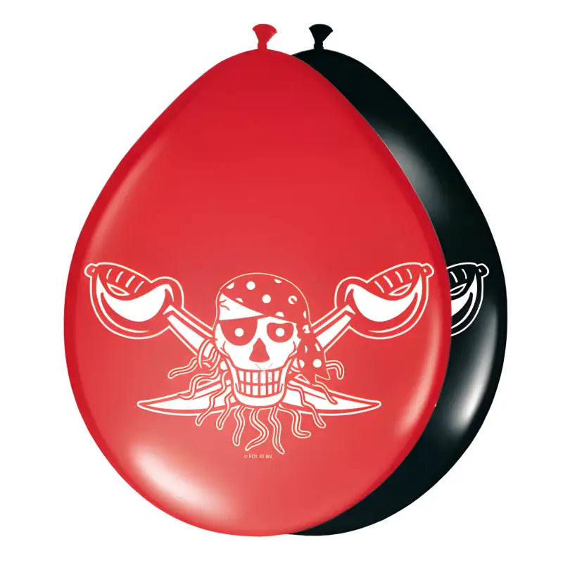 Röda piratballonger - 8 stycken - Latexballonger