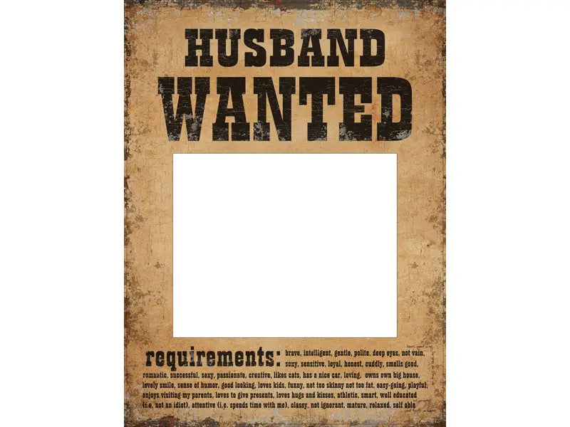 Skyltar ’Husband Wanted’ och ’Wife Wanted’ 2-pack