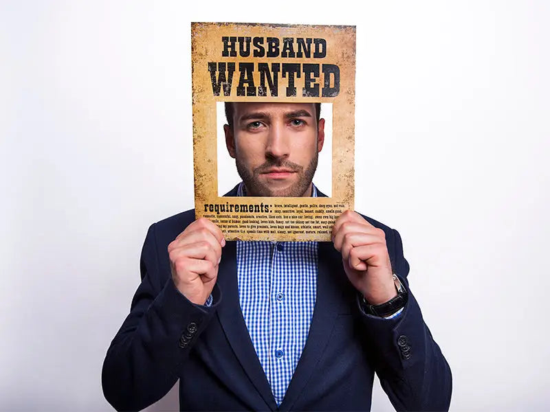 Skyltar ’Husband Wanted’ och ’Wife Wanted’ 2-pack