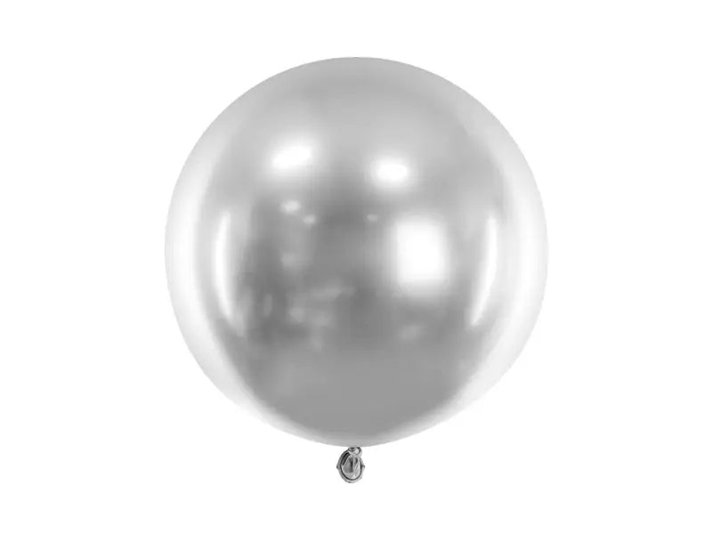 Rund Glossy Ballong silver