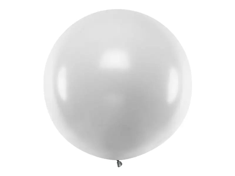 Round balloon 1 m Metallic Silver Snow