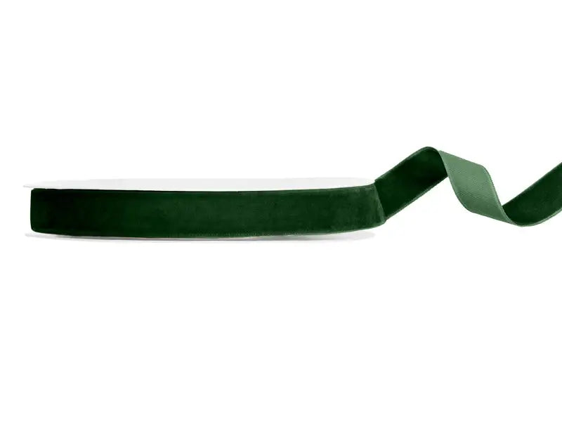 Velour ribbon bottle green 15mm/10m