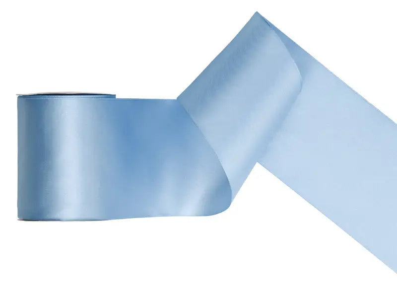 Satin Ribbon misty blue 100mm/25m