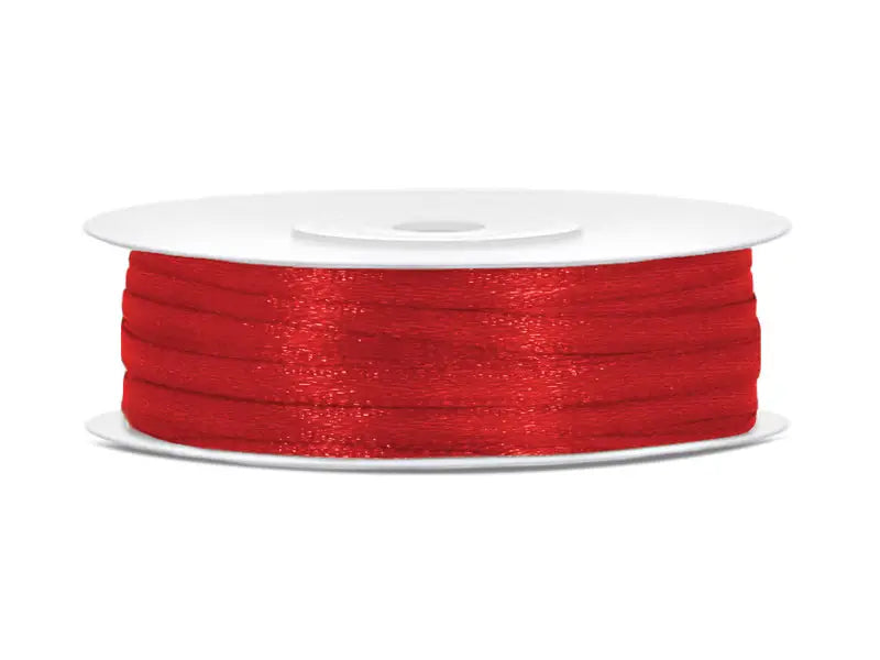 Satinband röd 3 mm