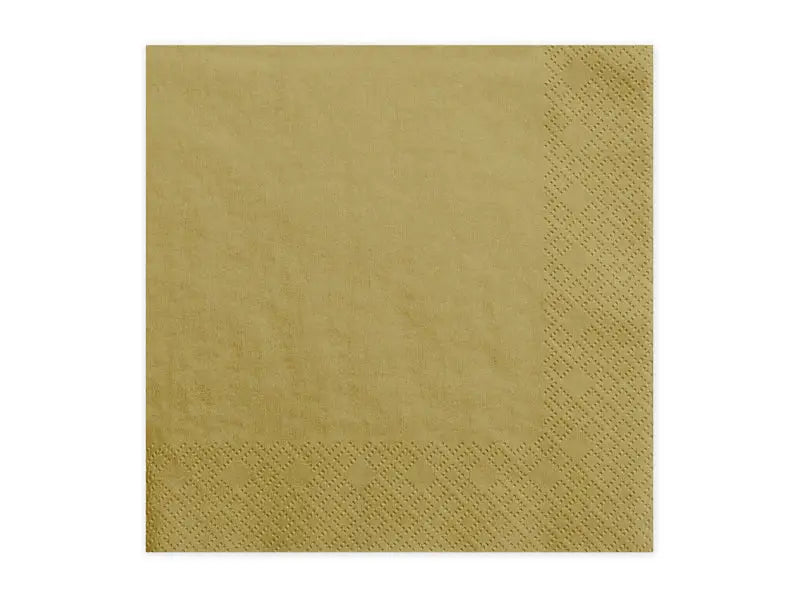 Servetter 3 lager guld 33 x 33 cm 20-pack