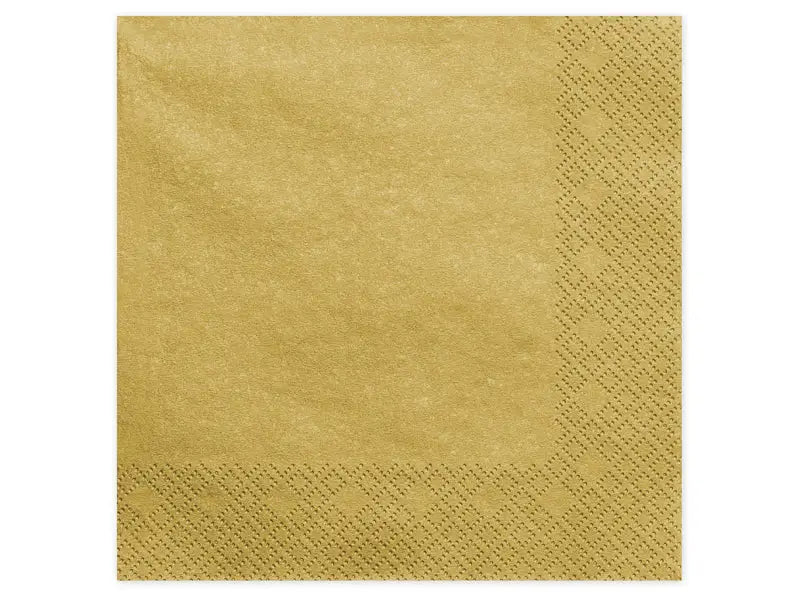 Servetter 3 lager guld metallic 40 x 40 cm 20-pack