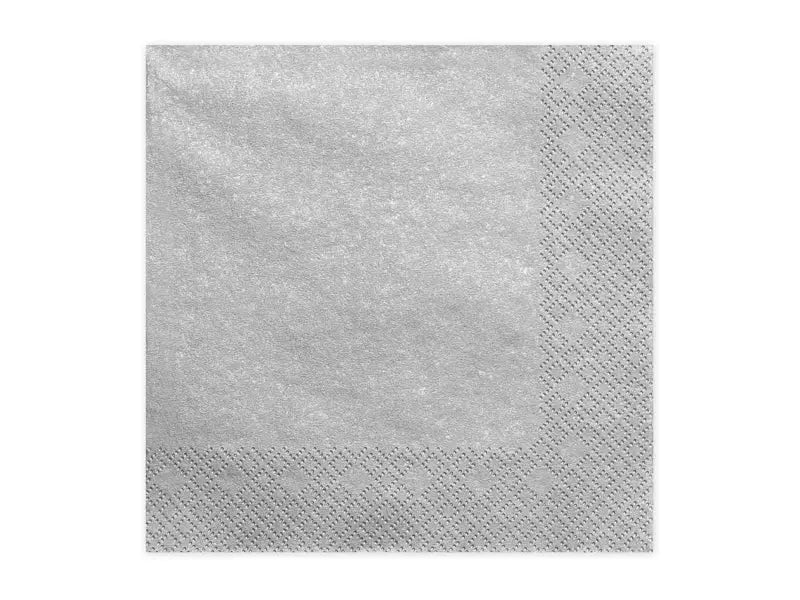 Servetter 3 lager silver metallic 33 x 33 cm 20-pack