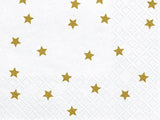 Servetter Stars guld 33x33 cm