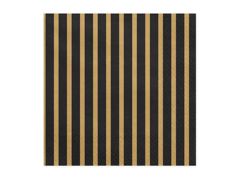 Servetter Stripes guld 33x33 cm