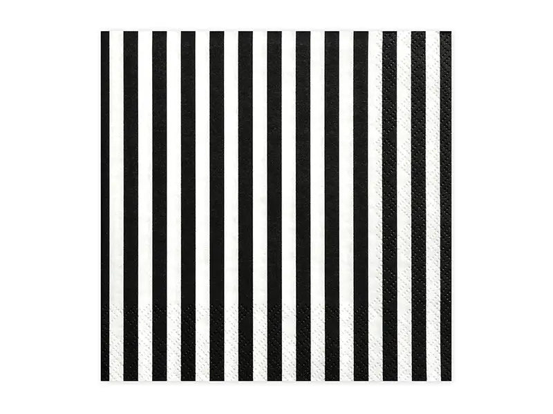 Servetter Stripes svart 33 x 33 cm 20-pack