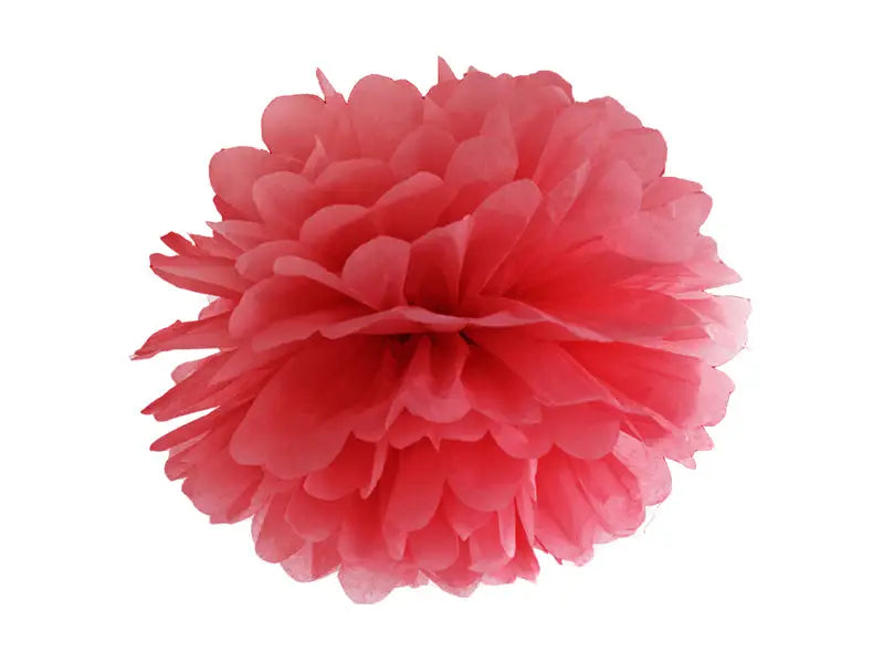 Silkespapper Pompom Röd 25 cm