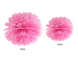 Silkespapper Pompom Rosa 25 cm