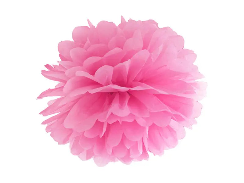 Silkespapper Pompom Rosa 35 cm