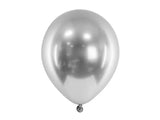 Skinande ballonger 46 cm silver 5-pack