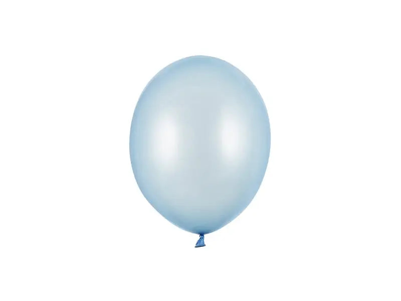 Starka Ballonger 12 cm Babyblå Metallic 100-pack