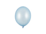 Starka Ballonger 12 cm Babyblå Metallic 100-pack