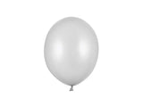 Starka Ballonger 23 cm Metallisk Silver Snö 100-pack