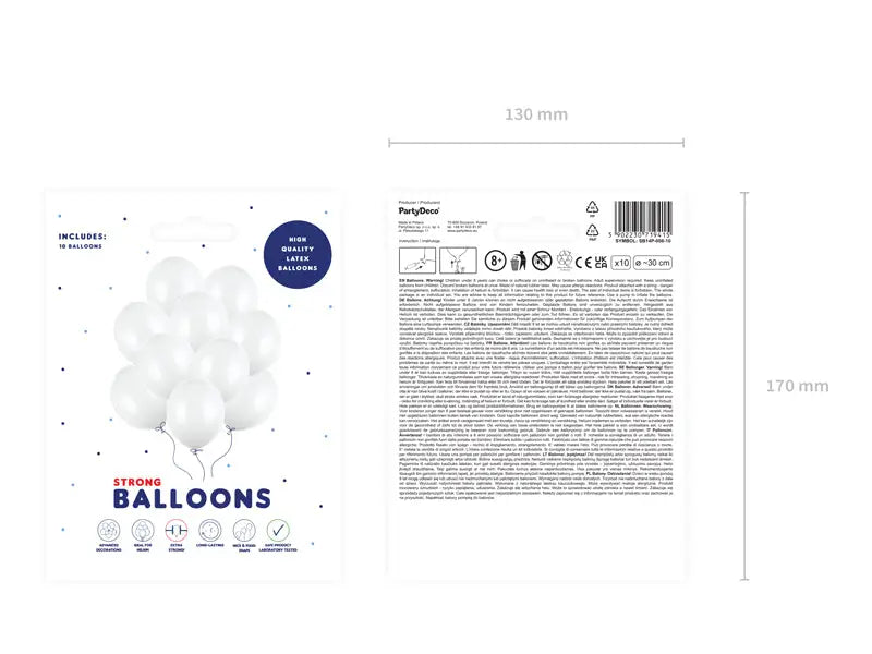 Starka Ballonger 30 cm Pastell Pure White 10-pack