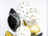 Starka Ballonger Stjärnor Crystal Clear guld 30 cm 6-pack