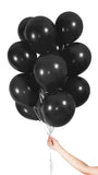 Svarta ballonger med band 23 cm - 30 stycken - Ballong