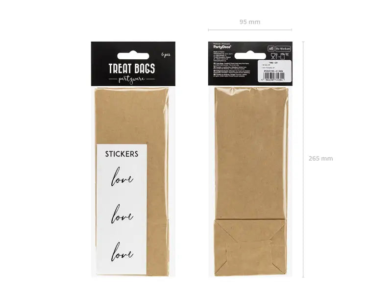 Treat bags kraft (1 pkt / 6 pc.)